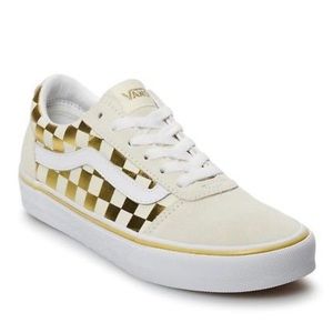 Gold/Ivory Checkered Vans